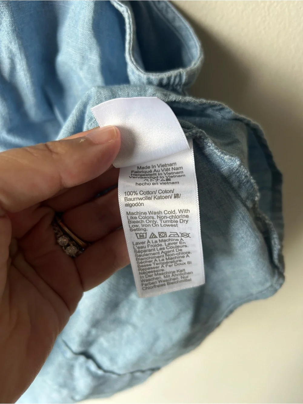 J. CREW Chambray Sleeveless Button Down Shirt Blue 100% Cotton Large